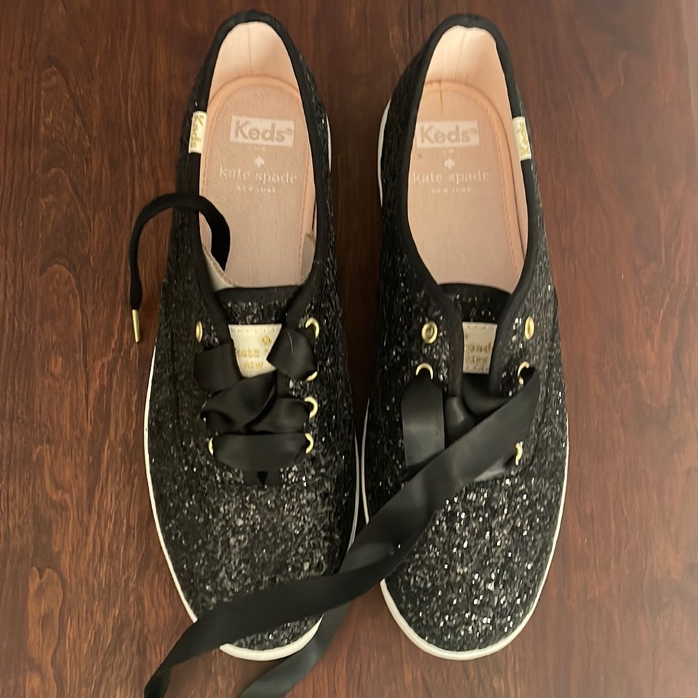 Kate Spade “Keds” sneakers nwot or box 7M, black glitter